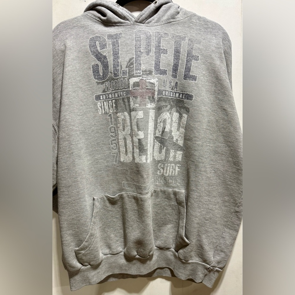 Gray St. Pete Florida Graphic Crewneck Sweatshirt Size-XXL